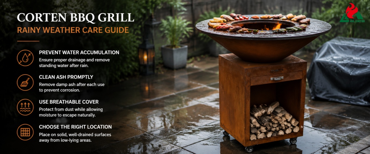 Precautions for Using and Maintaining Corten BBQ Grills in Rainy Weather